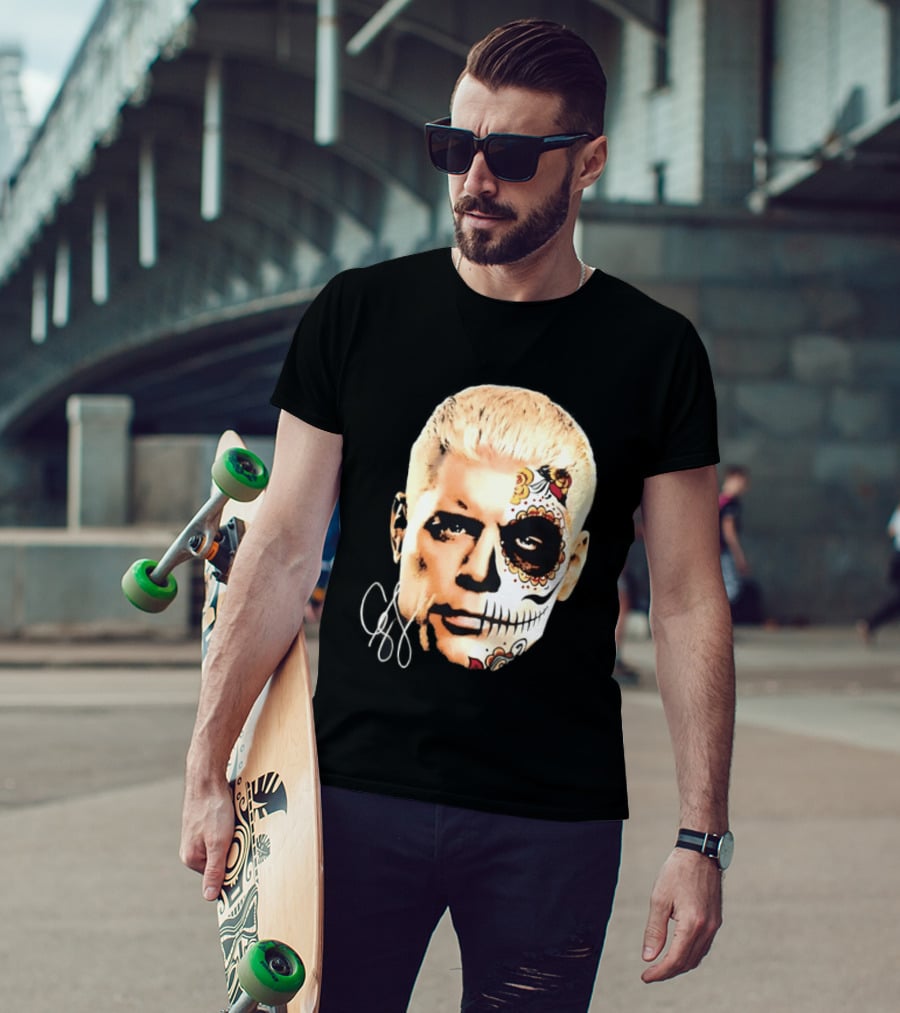 Cody Rhodes Dia De Muertos Sugar Skull Facepaint T-Shirt