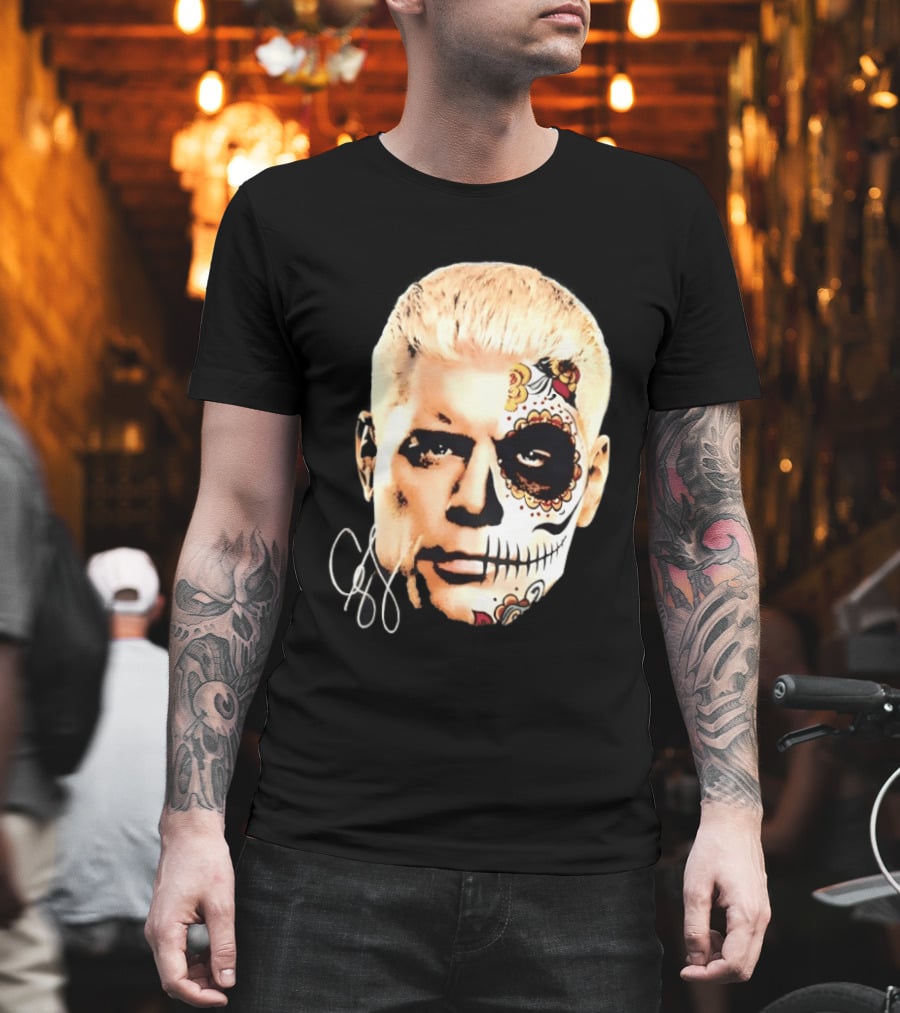 Cody Rhodes Dia De Muertos Sugar Skull Facepaint T-Shirt