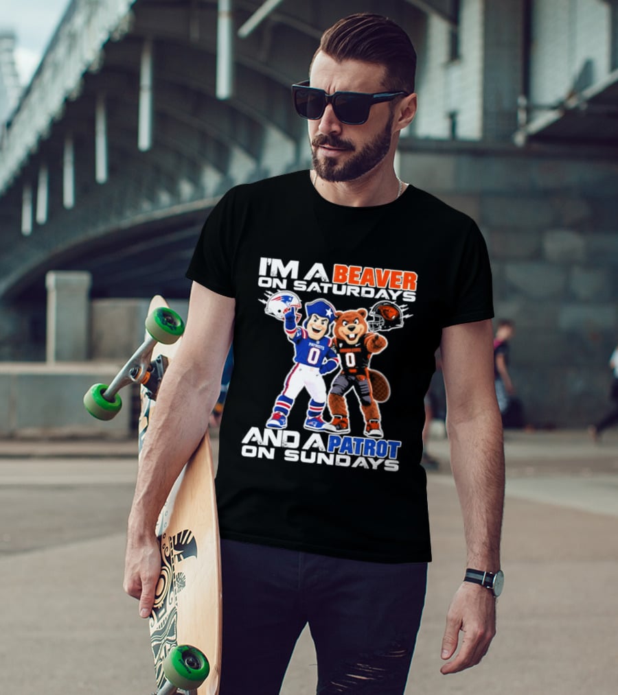 I'm A Beaver On Saturdays And A Patriot On Sundays Football Mascots T-Shirt