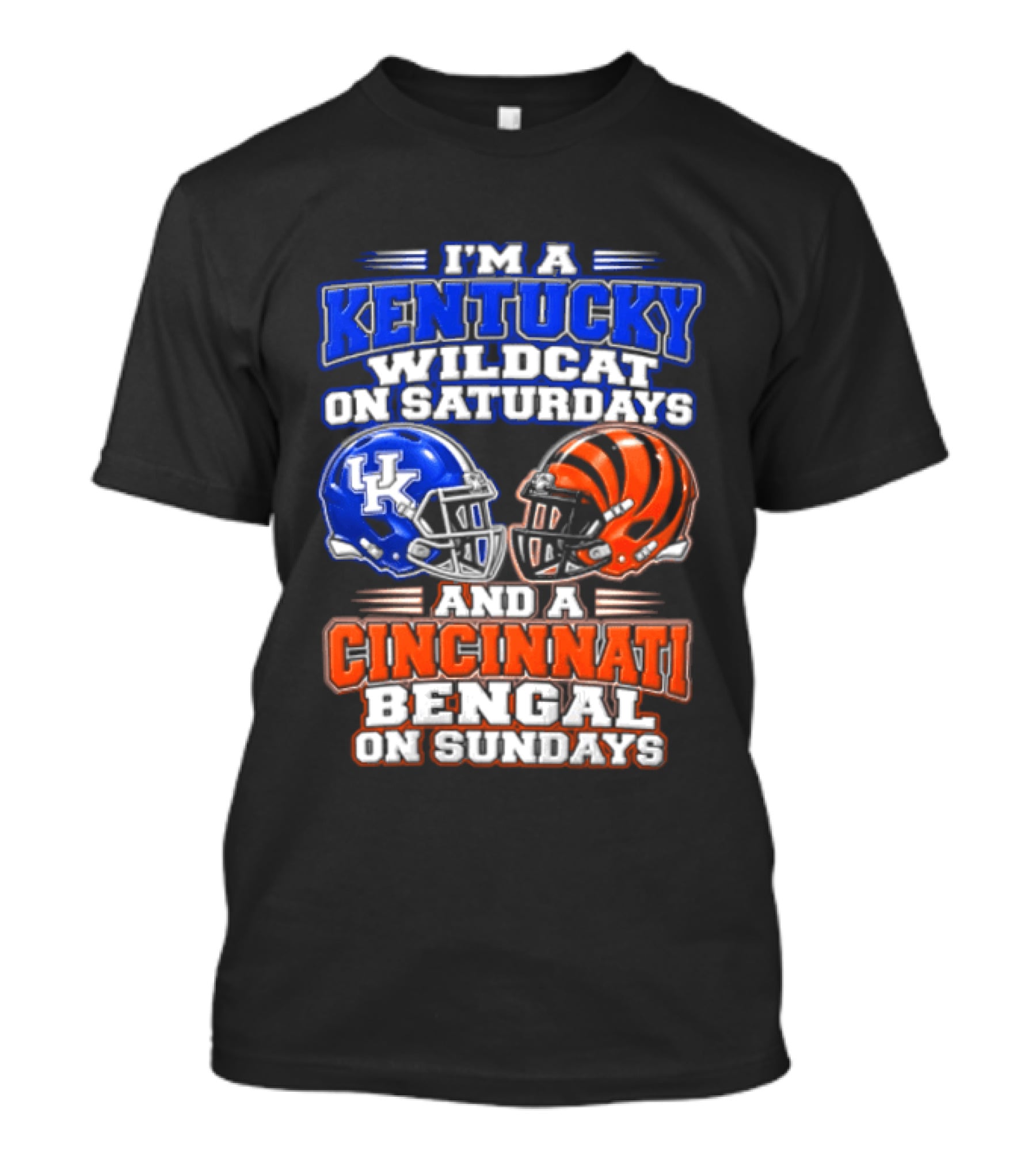 I'm A Kentucky Wildcat On Saturdays And A Cincinnati Bengal On Sundays Helmet T-Shirt