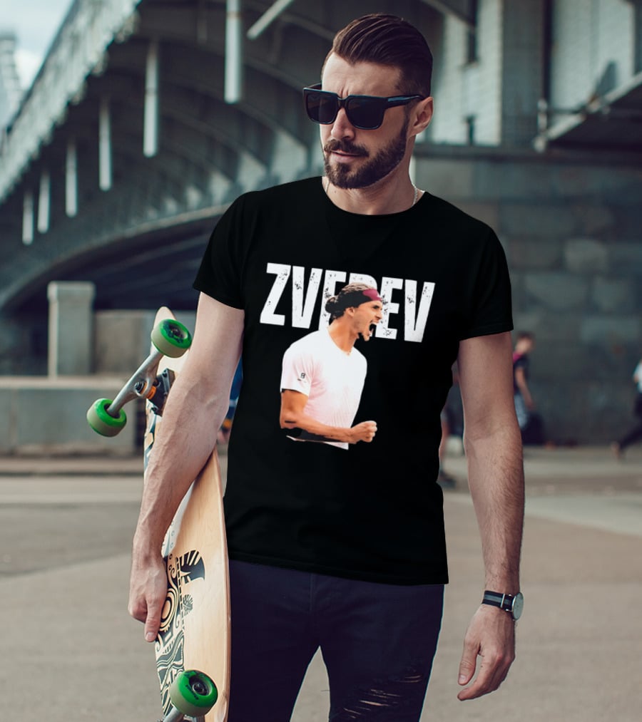 Zverev Tennis Athlete Action Pose With Headband T-Shirt