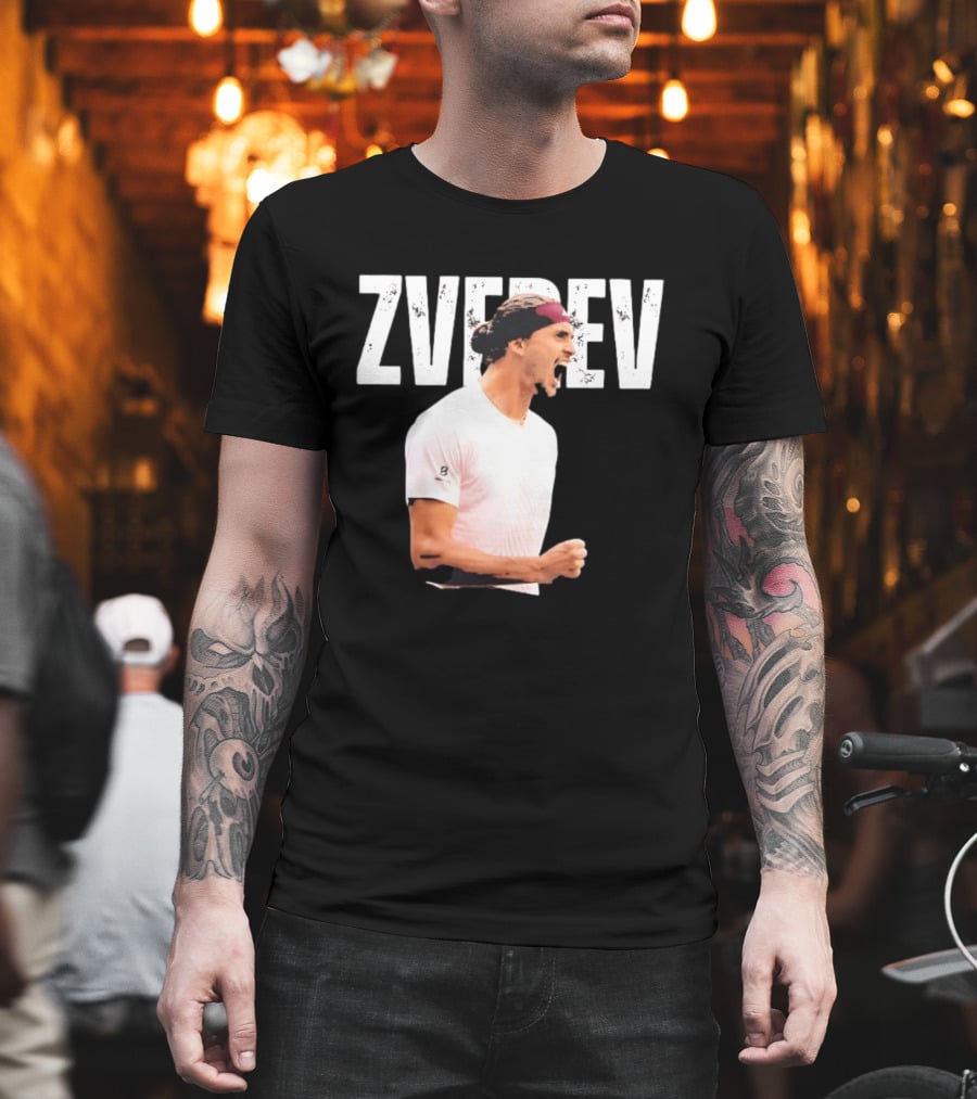 Zverev Tennis Athlete Action Pose With Headband T-Shirt