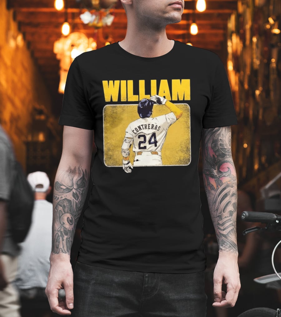 William Contreras 24 Milwaukee Brewers Baseball Highlight T-Shirt