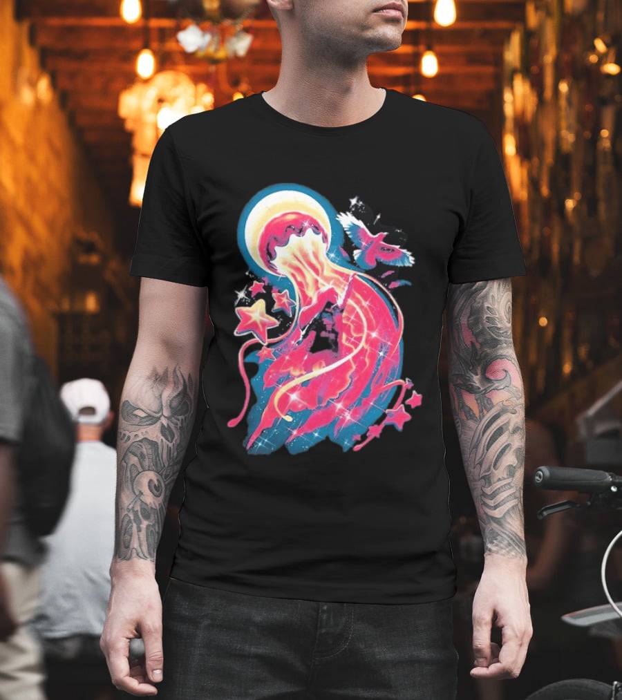 Celeste Beyond The Mountain Cosmic Jellyfish And Stars T-Shirt