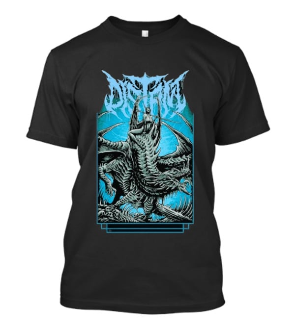 Distant Dragon Fantasy Horror Blue Gothic Creature T-Shirt