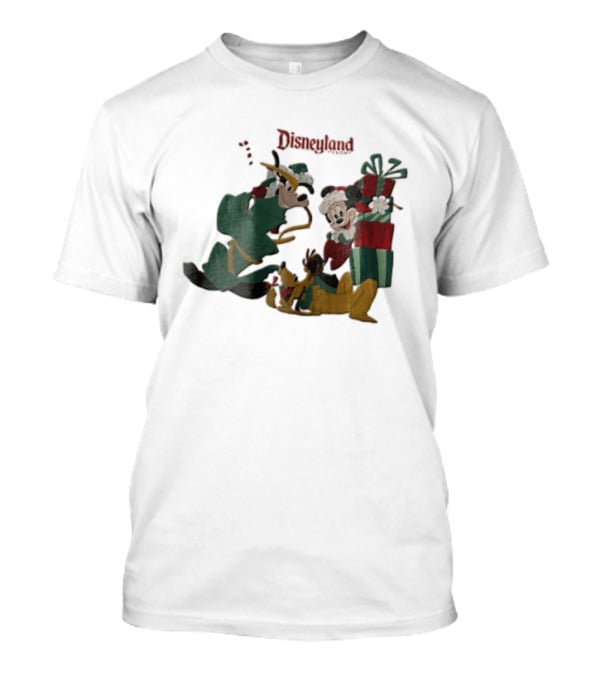 Disneyland Goofy Mickey Pluto Christmas T-Shirt