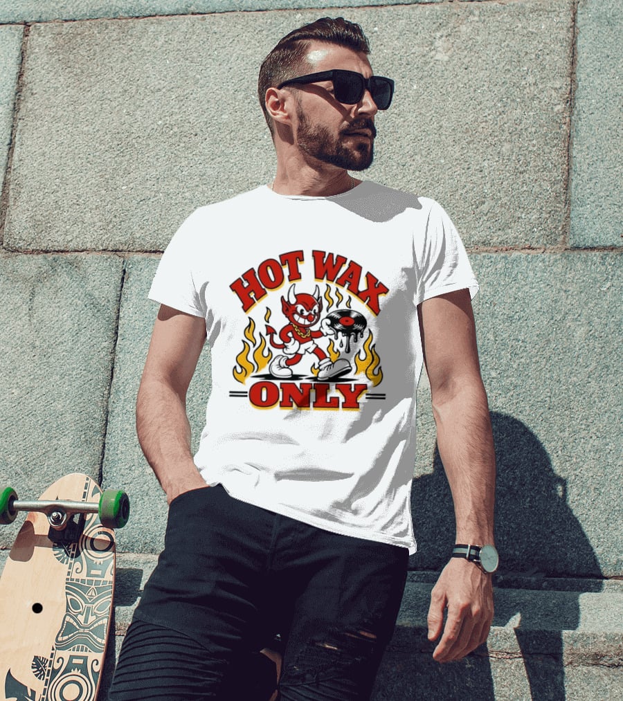 Hot Wax Only Devil Vinyl Record Music DJ T-Shirt