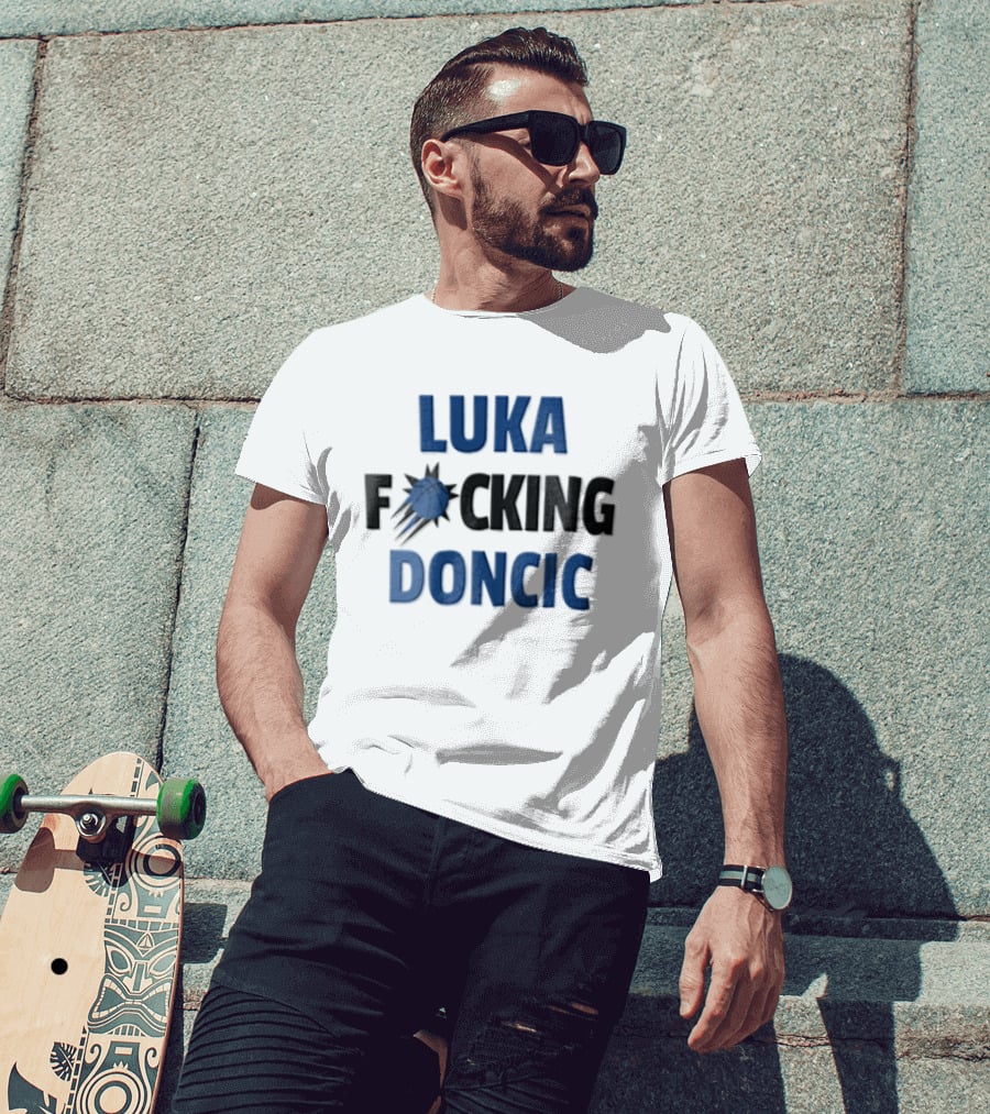 Luka Doncic Mustang Basketball Player Silhouette F**king Doncic T-Shirt