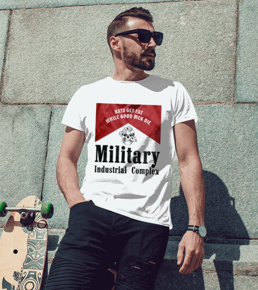 White Good Men Die Military Industrial Complex Rats T-Shirt