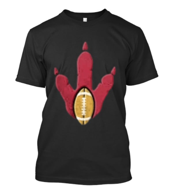 Arizona Cardinals Tyrannosaurus Rex Football Paw Print T-Shirt