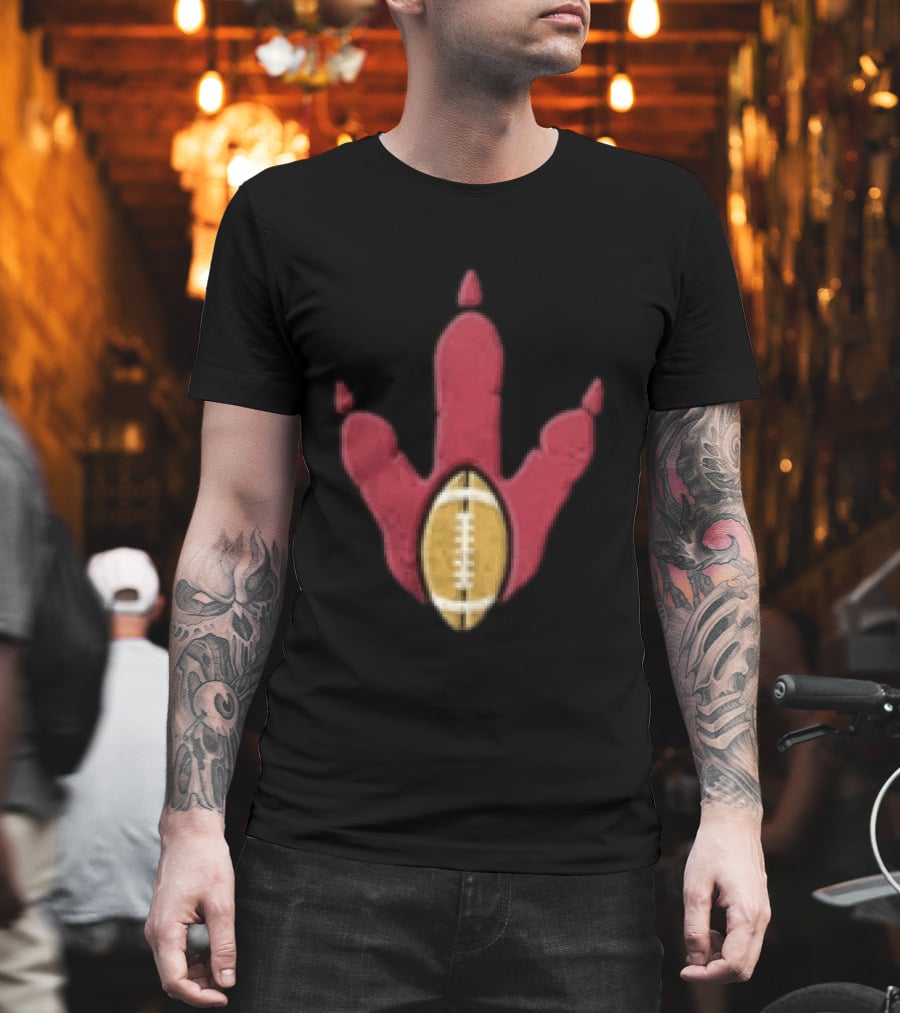 Arizona Cardinals Tyrannosaurus Rex Football Paw Print T-Shirt