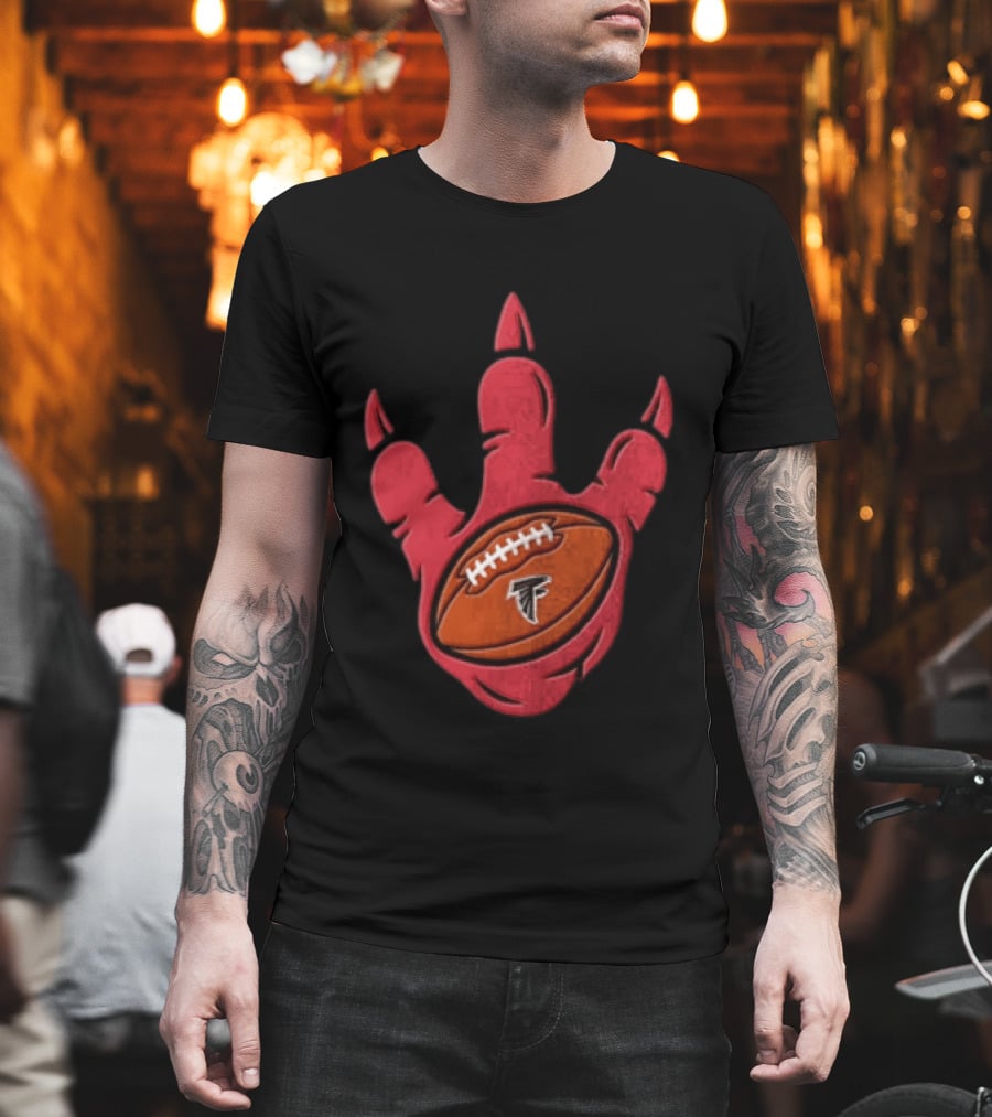 Atlanta Falcons Dinosaur Football Claw Mark With Logo Football T-Shirt