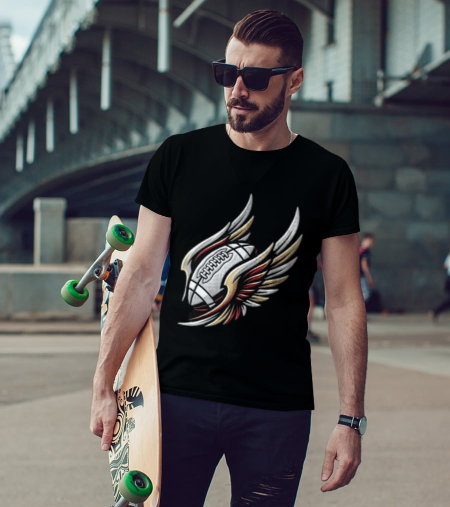 Atlanta Falcons Winged Football Eagle Stadium Lightning T-Shirt