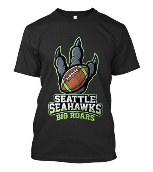 Seattle Seahawks Big Roars Dinosaur Claw Football T-Shirt