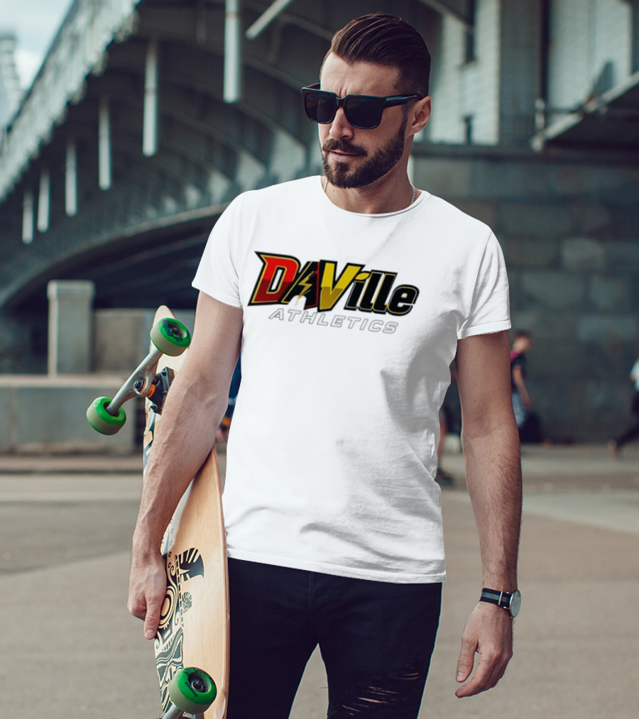 Da Ville Athletics Red And Gold Lightning Bolt T-Shirt