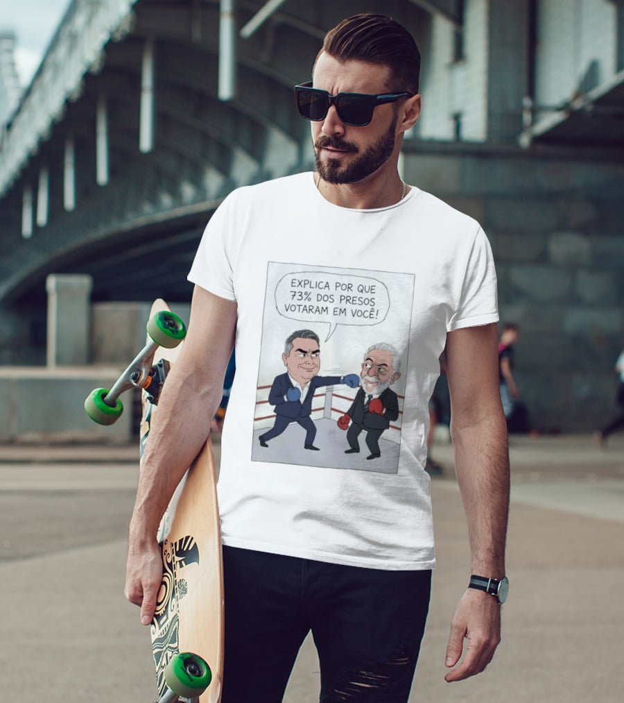 Jair Bolsonaro Lula Boxing Cartoon Explica Por Que 73% Dos Presos Votaram Em Você T-Shirt