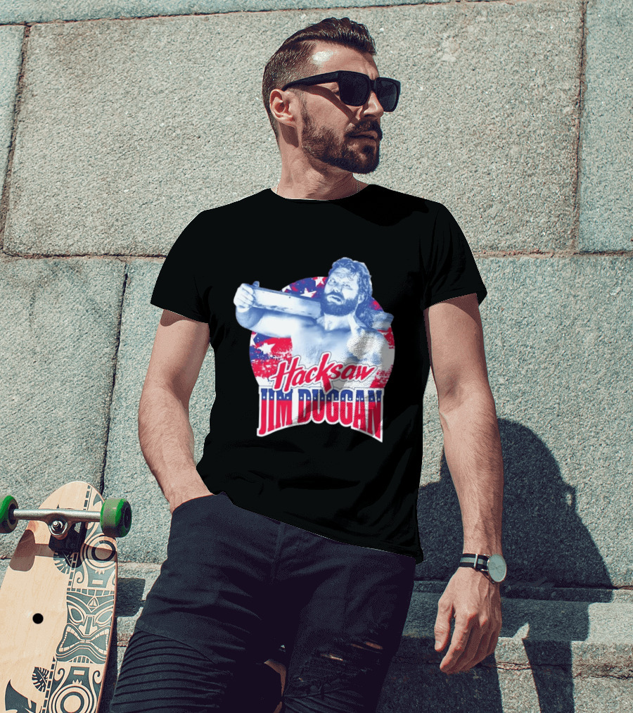 Hacksaw Jim Duggan American Flag Stars And Stripes T-Shirt