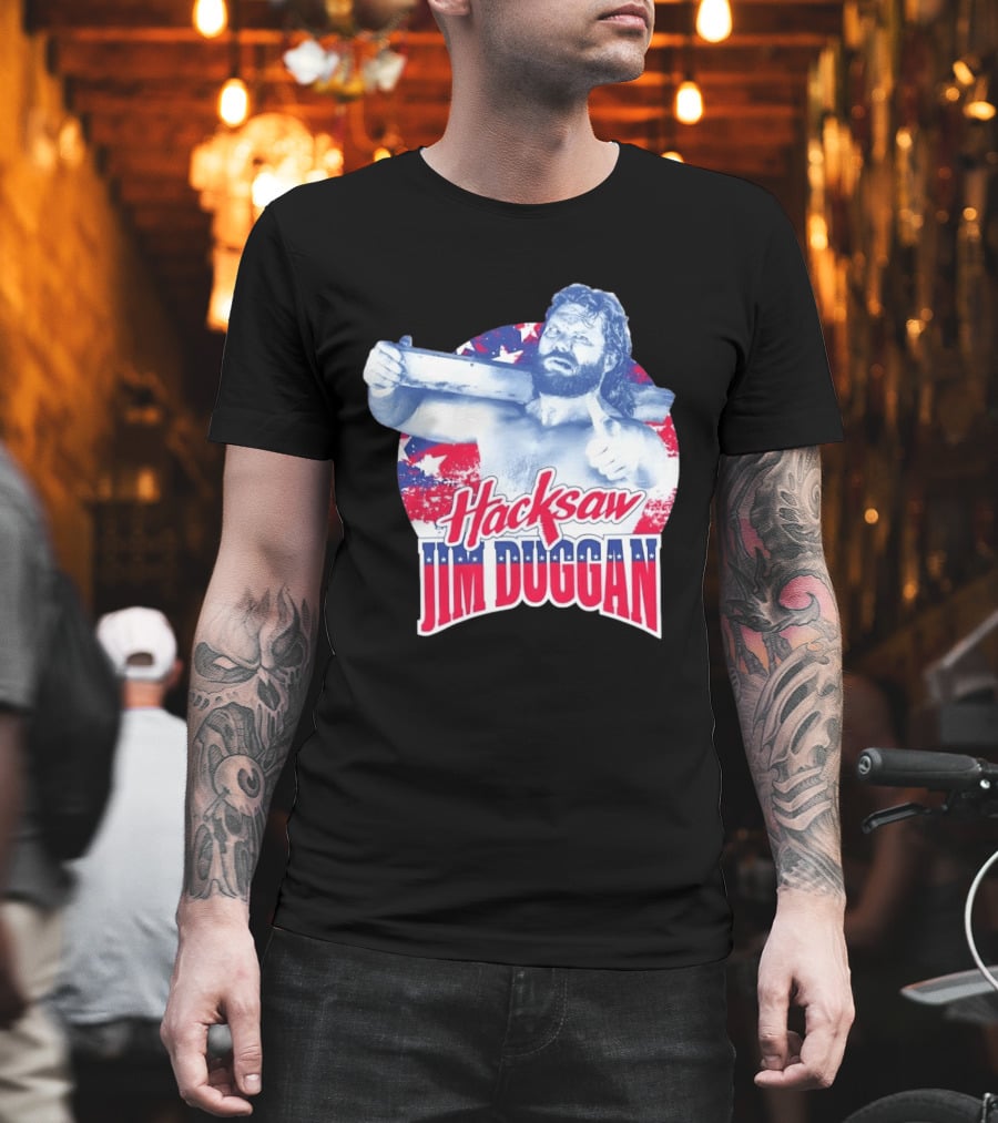 Hacksaw Jim Duggan American Flag Stars And Stripes T-Shirt