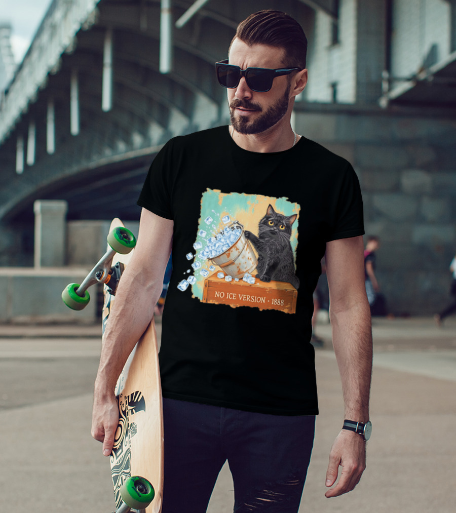 No Ice Version 1888 Van Gogh Cat With Ice Bucket T-Shirt