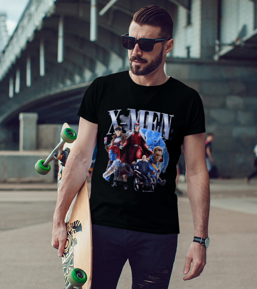 X Men Superheroes Group In Action Poses Magneto Professor X Cyclops Beast Mystique T-Shirt