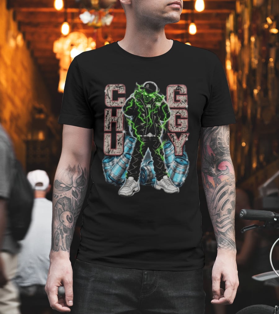 CHUGGY Yeat Store Green Skull Neon City Vibes T-Shirt