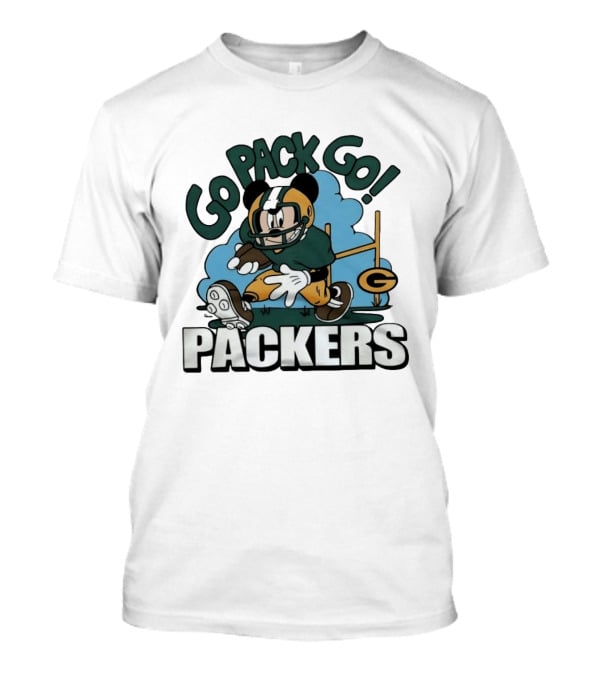 Mickey Mouse Green Bay Packers Go Pack Go Packers T-Shirt