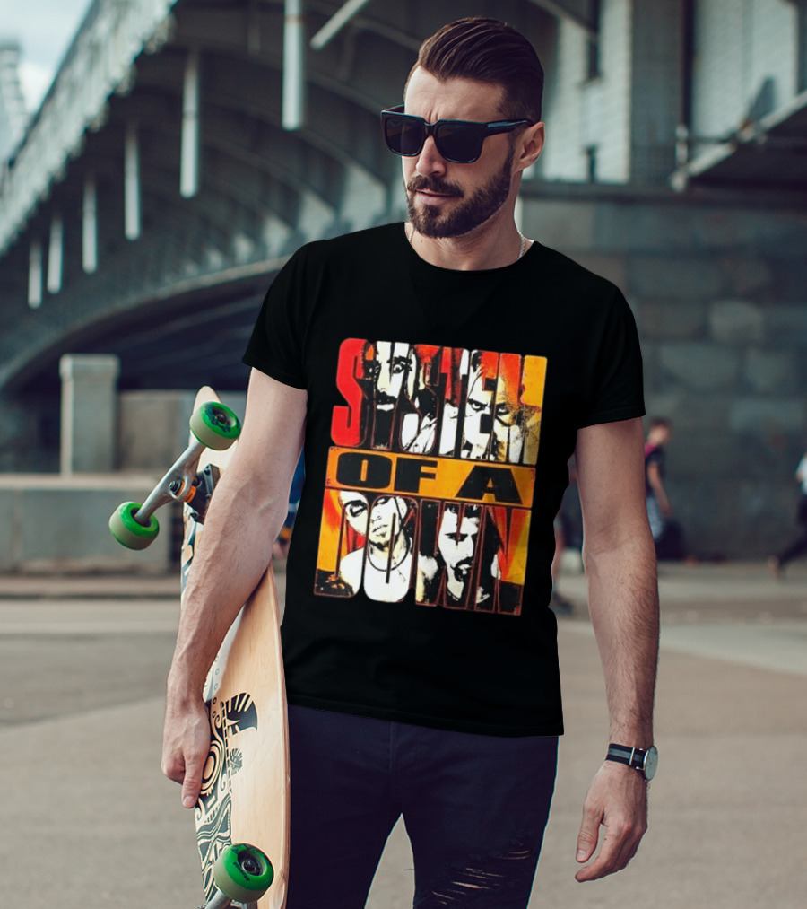 System Of A Down Face Collage Sick New World Festival Texas 2026 Heavy Metal Rock Band T-Shirt