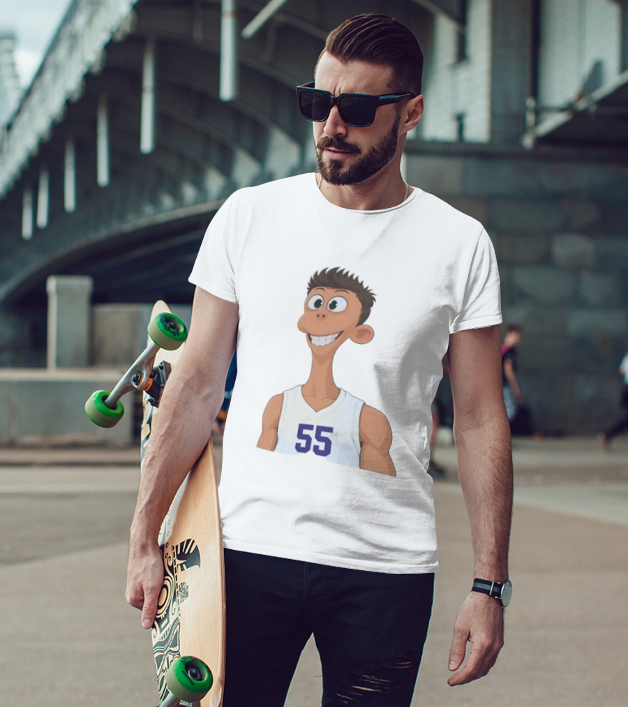 Detroit Pistons No 55 Cartoon Duncan Robinson Sheen T-Shirt