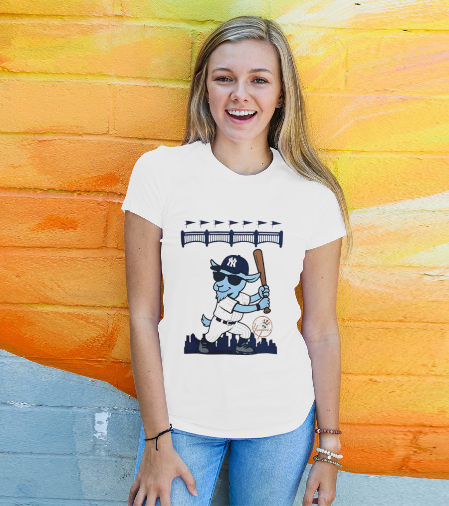 GOAT USA New York Yankees Home Run Baseball Goat Cartoon T-Shirt