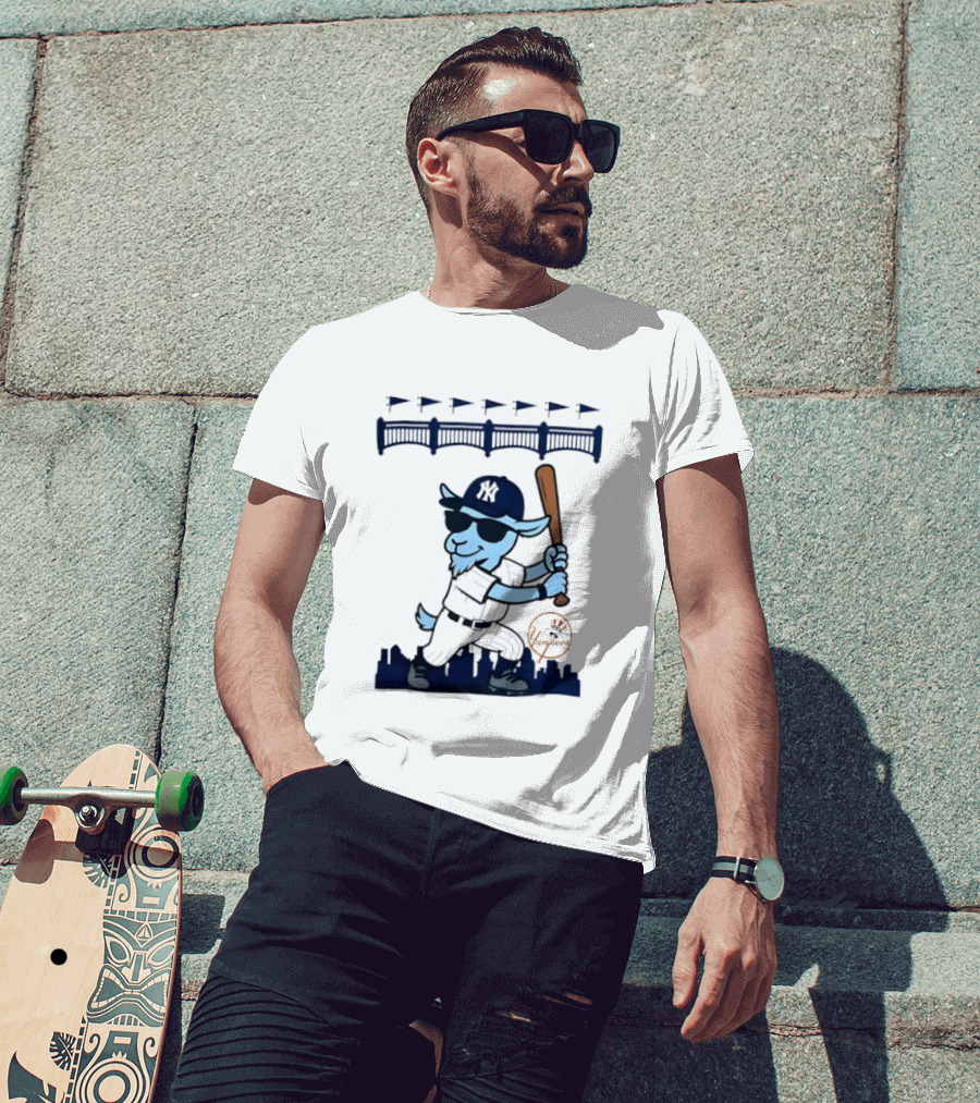 GOAT USA New York Yankees Home Run Baseball Goat Cartoon T-Shirt