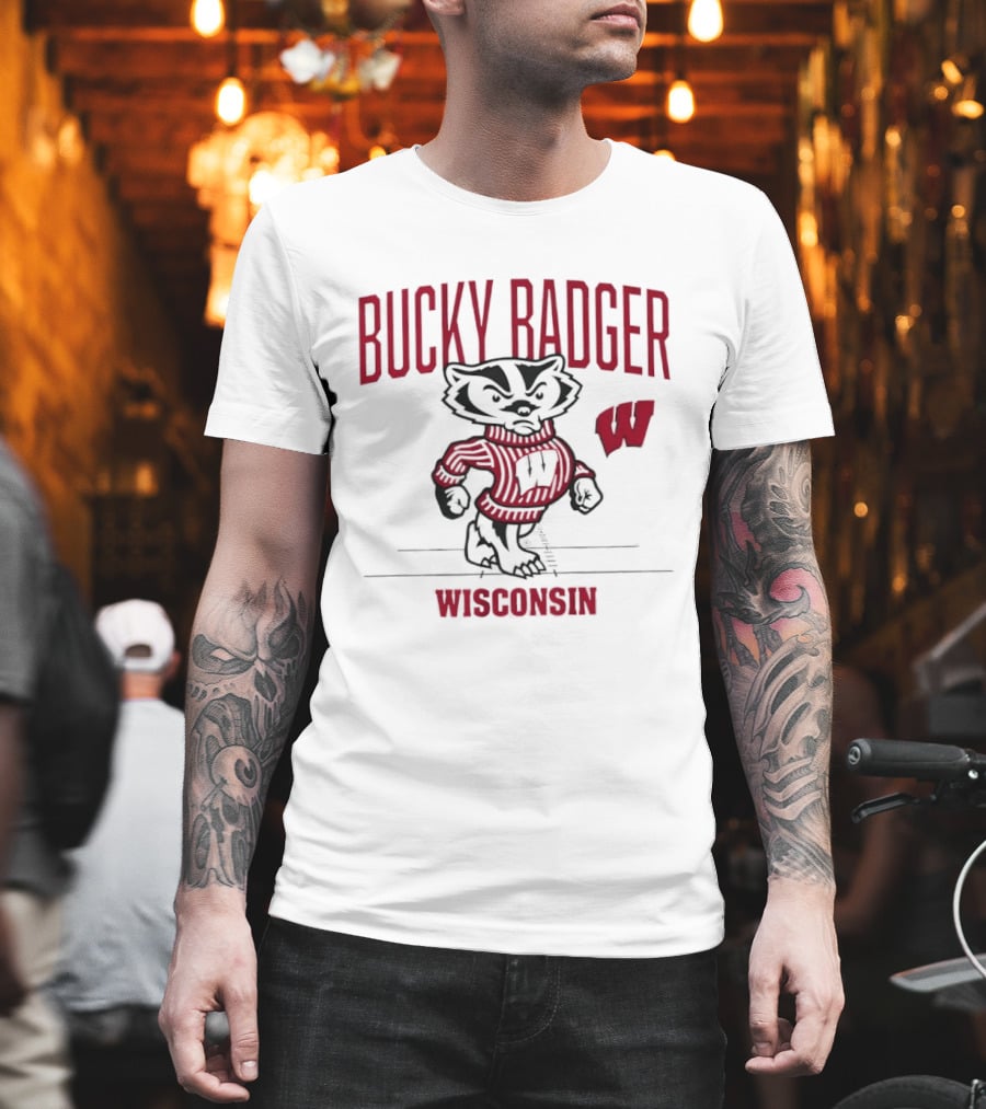 Bucky Badger Wisconsin Gridiron Football T-Shirt