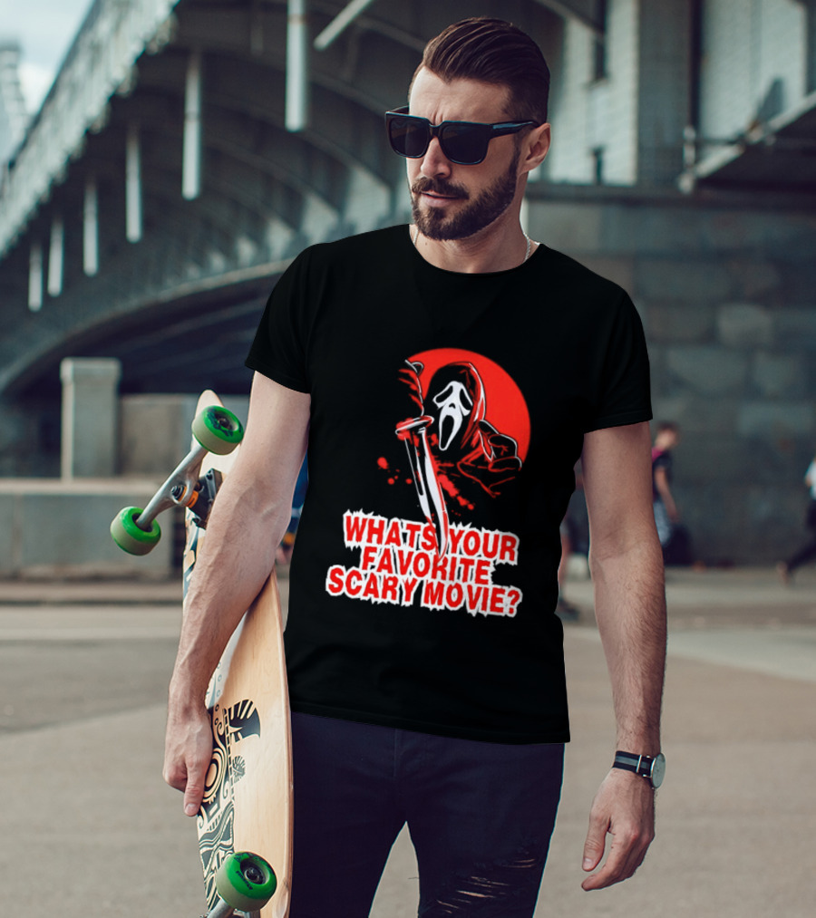 Ghostface What's Your Favorite Scary Movie Red Mask T-Shirt