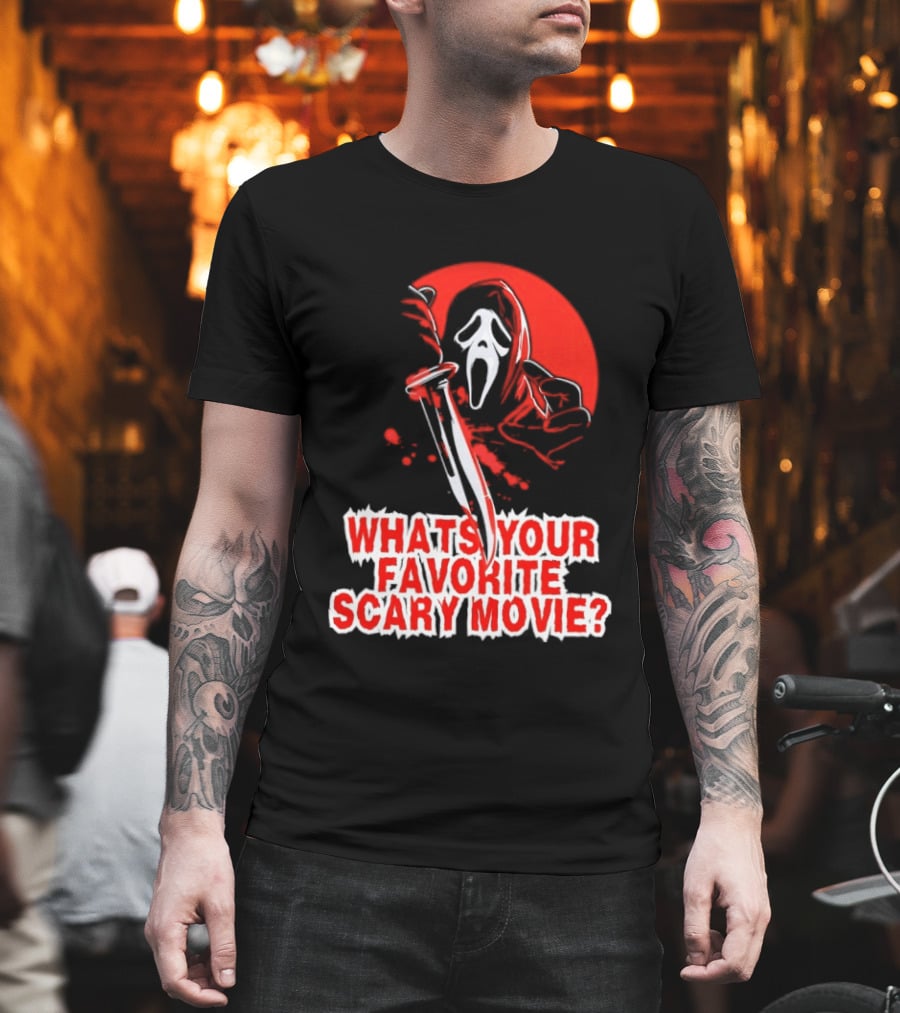 Ghostface What's Your Favorite Scary Movie Red Mask T-Shirt