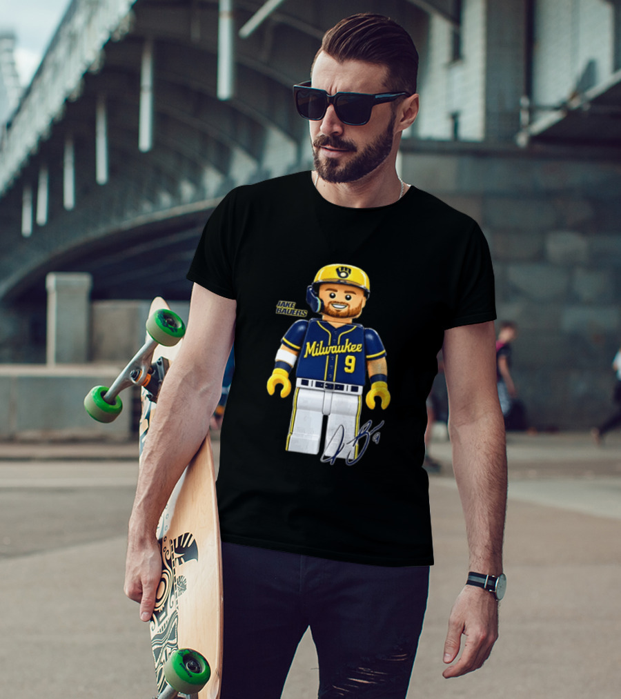 Milwaukee Brewers Jake Bauers Minifigure 9 T-Shirt