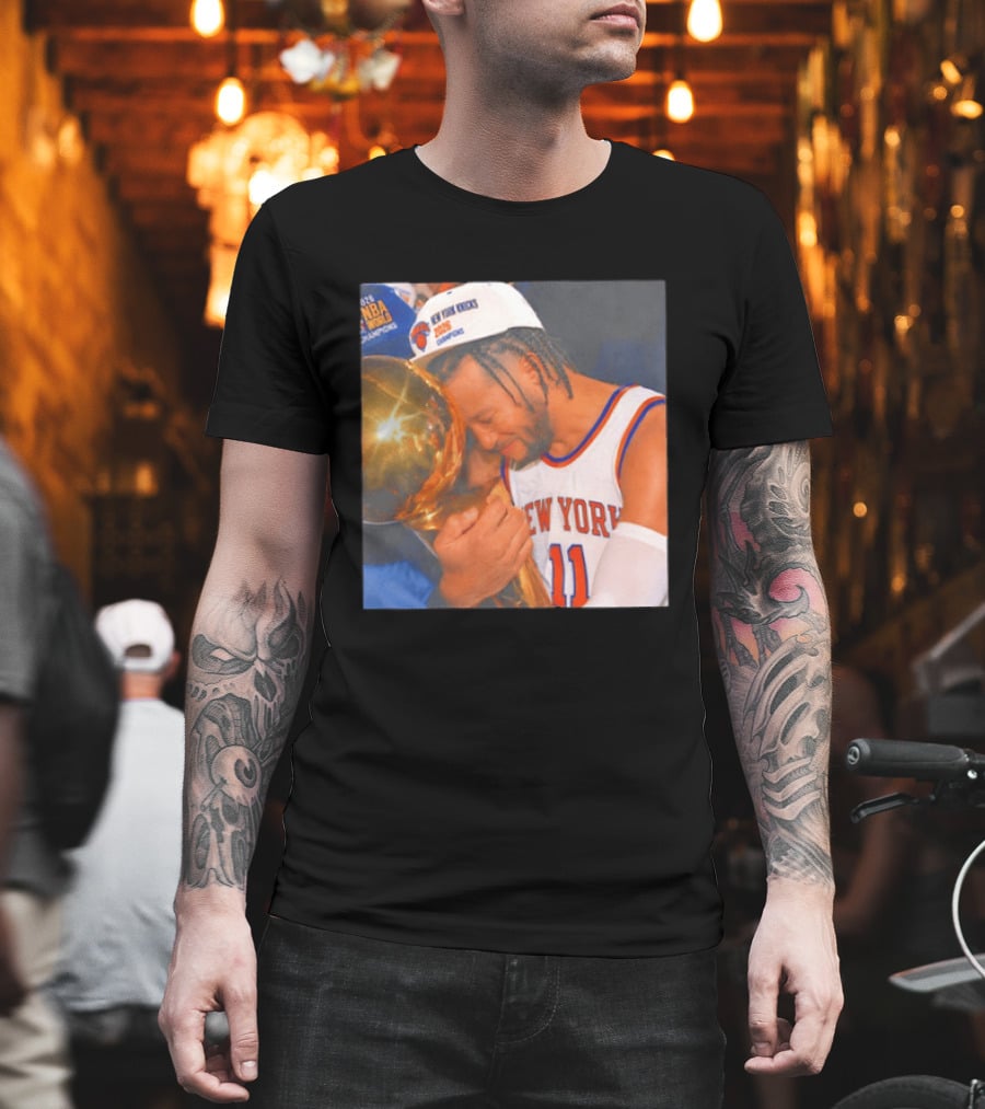 New York Knicks Jalen Brunson 2026 NBA Champions Trophy Moment T-Shirt