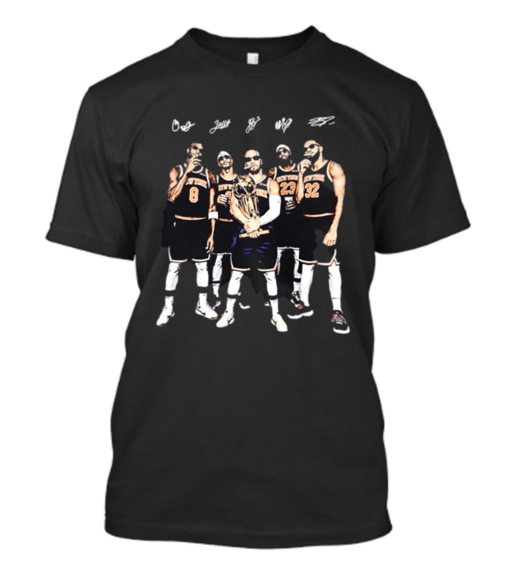 New York Knicks Players Smoking Trophy Signatures T-Shirt