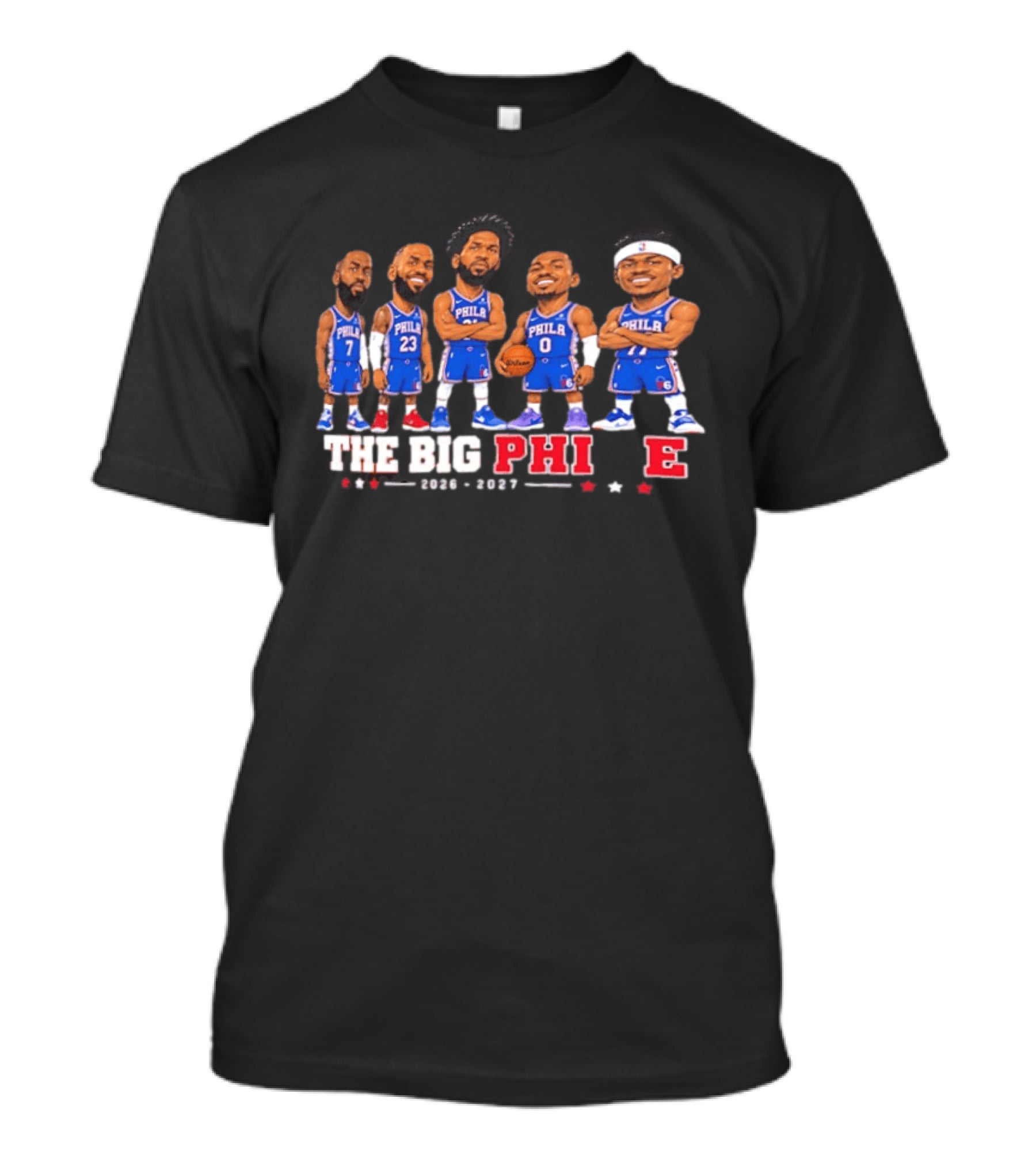 Philadelphia 76ers The Big Phive 2026 2027 Stars T-Shirt