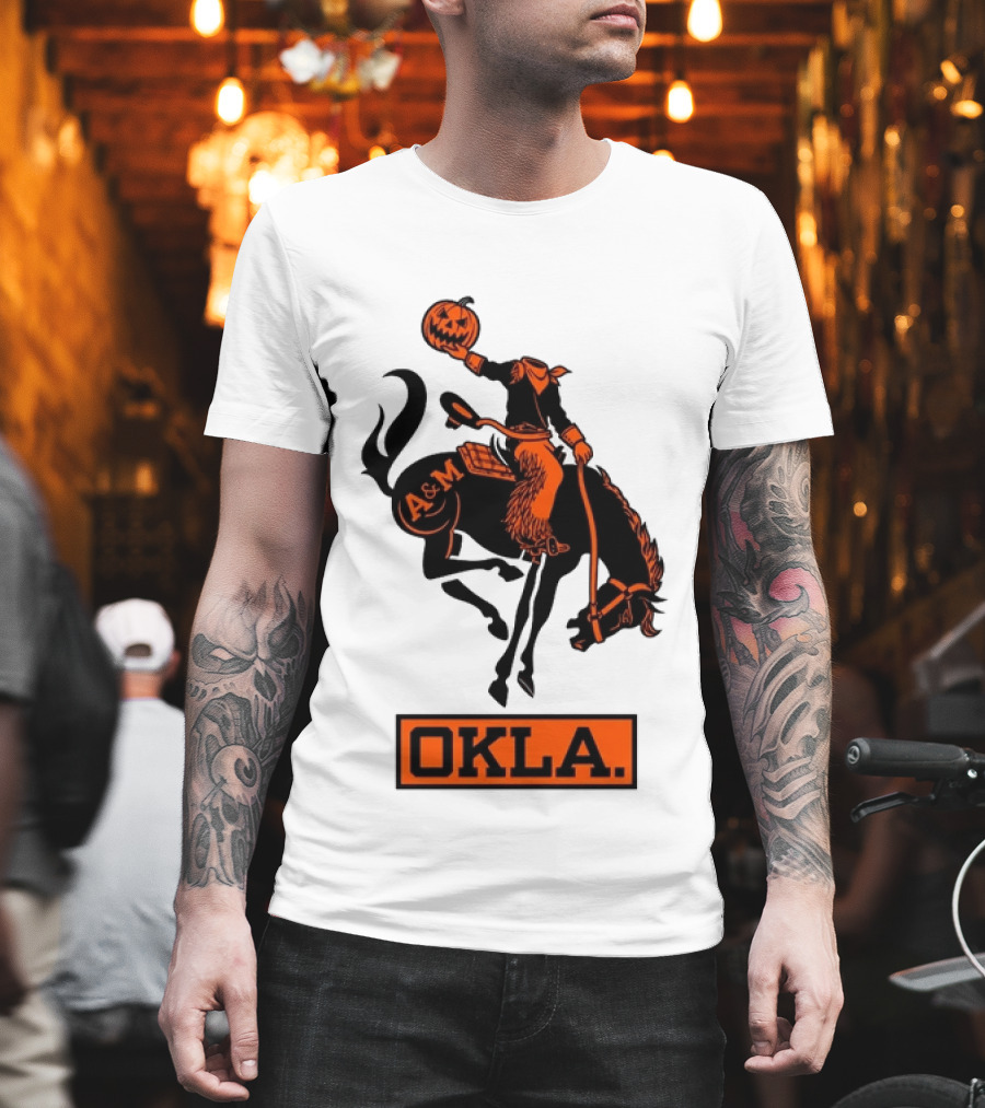 OKLA A&M Oklahoma State Halloween 2026 Headless Horseman T-Shirt