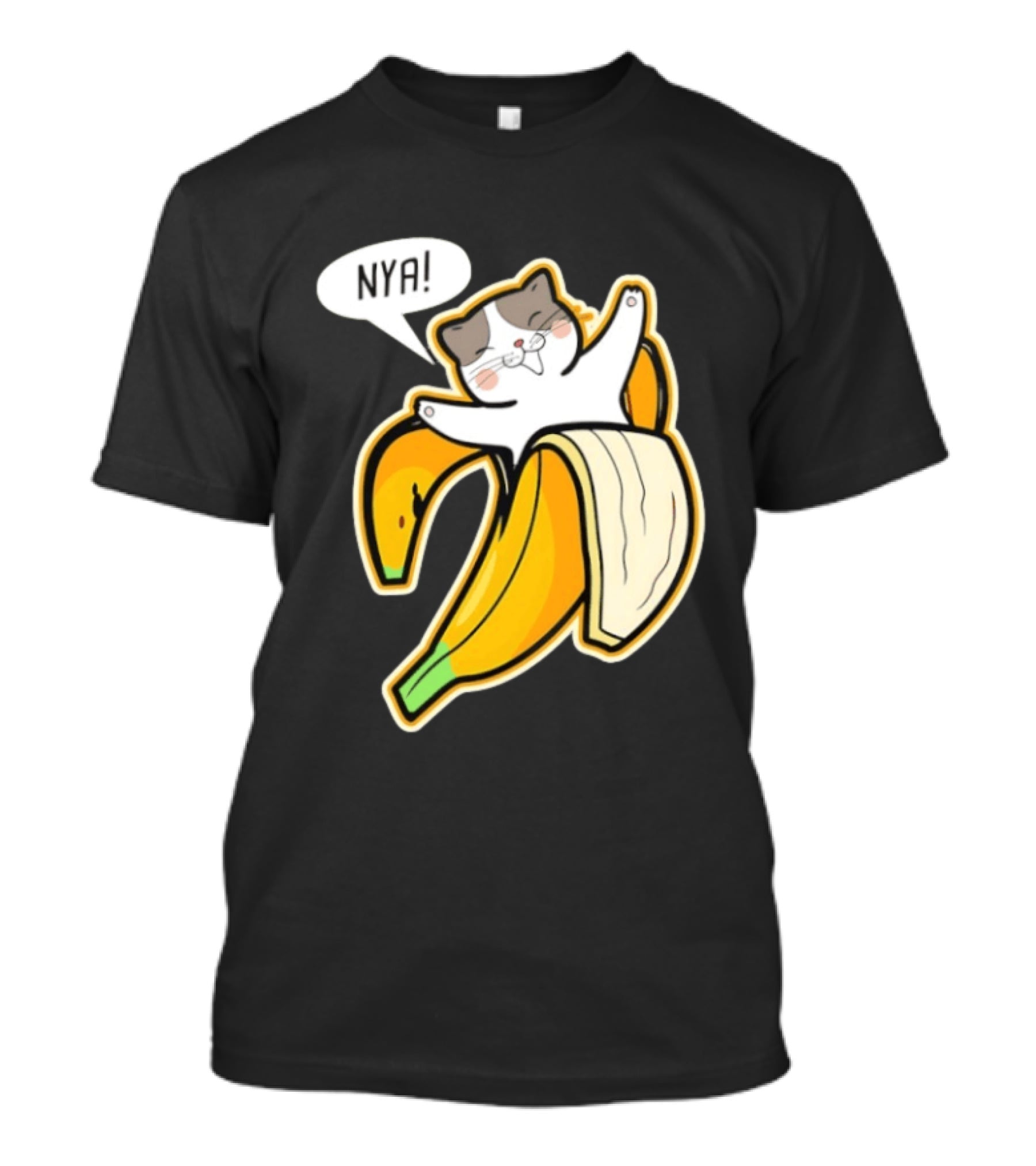 Banana Cat Nya Cute Cartoon Feline In Fruit Peel Japan T-Shirt