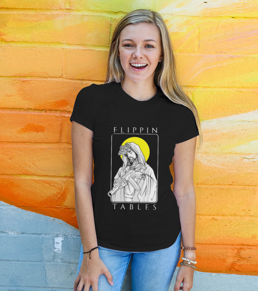 Flippin Tables Night Vision Soldier With Halo T-Shirt