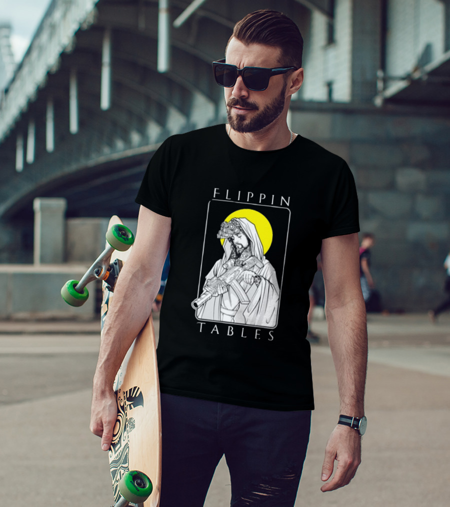 Flippin Tables Night Vision Soldier With Halo T-Shirt