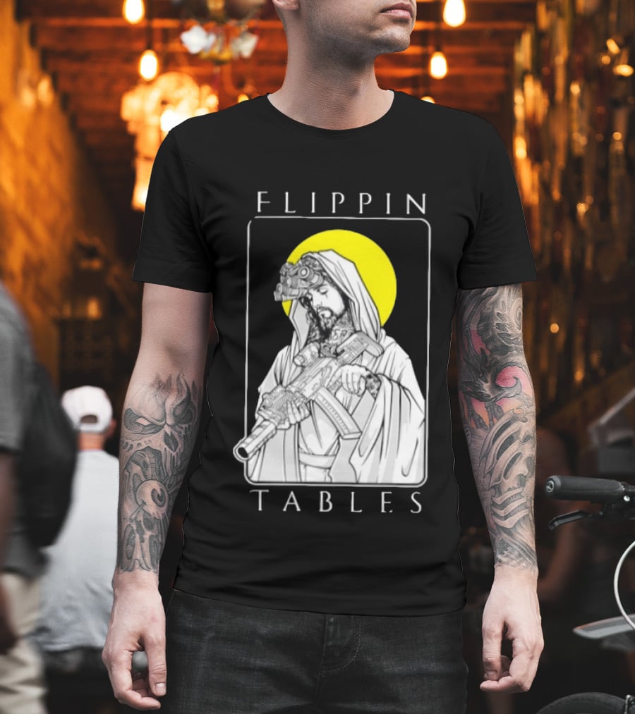 Flippin Tables Night Vision Soldier With Halo T-Shirt