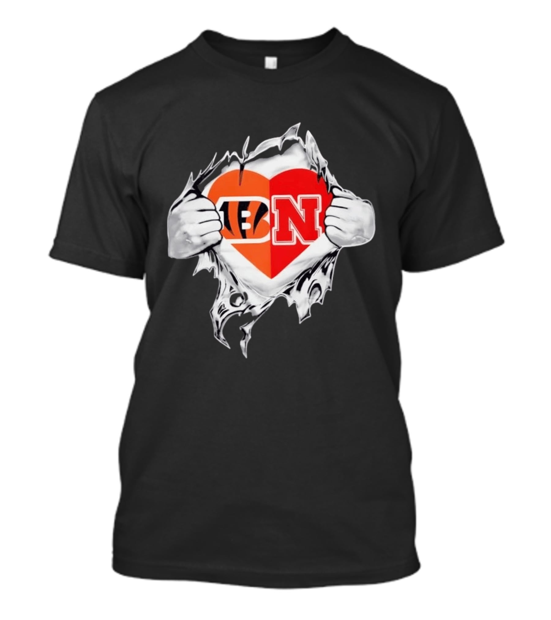 Cincinnati Bengals Nebraska Cornhuskers Football Heart T-Shirt