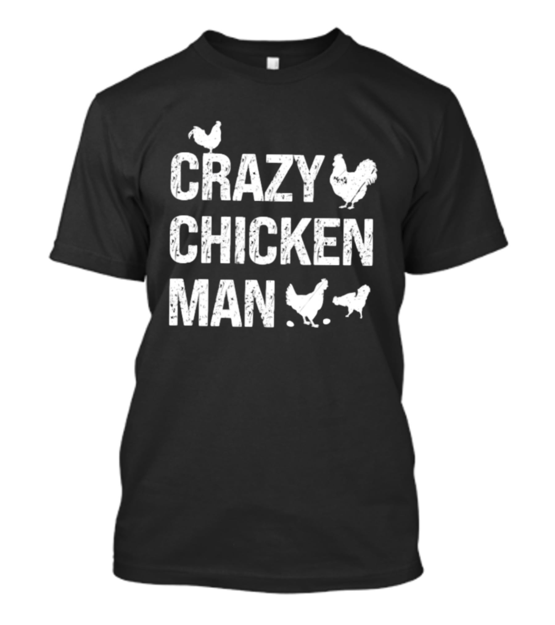 Crazy Chicken Man Rooster Silhouette Animals T-Shirt