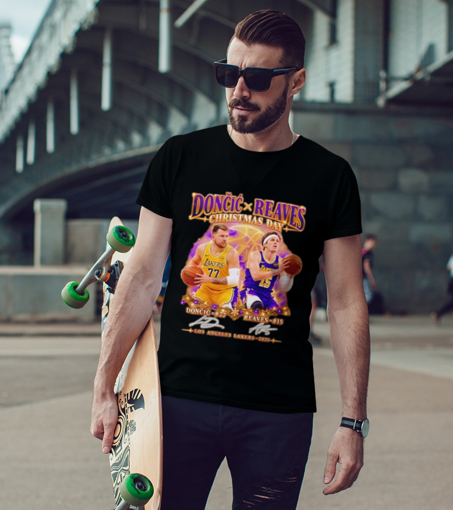 Dončić Reaves Los Angeles Lakers Christmas Day 2023 T-Shirt