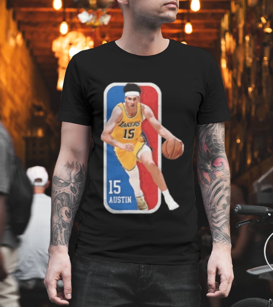 Los Angeles Lakers Austin Reaves Number 15 Basketball Action T-Shirt