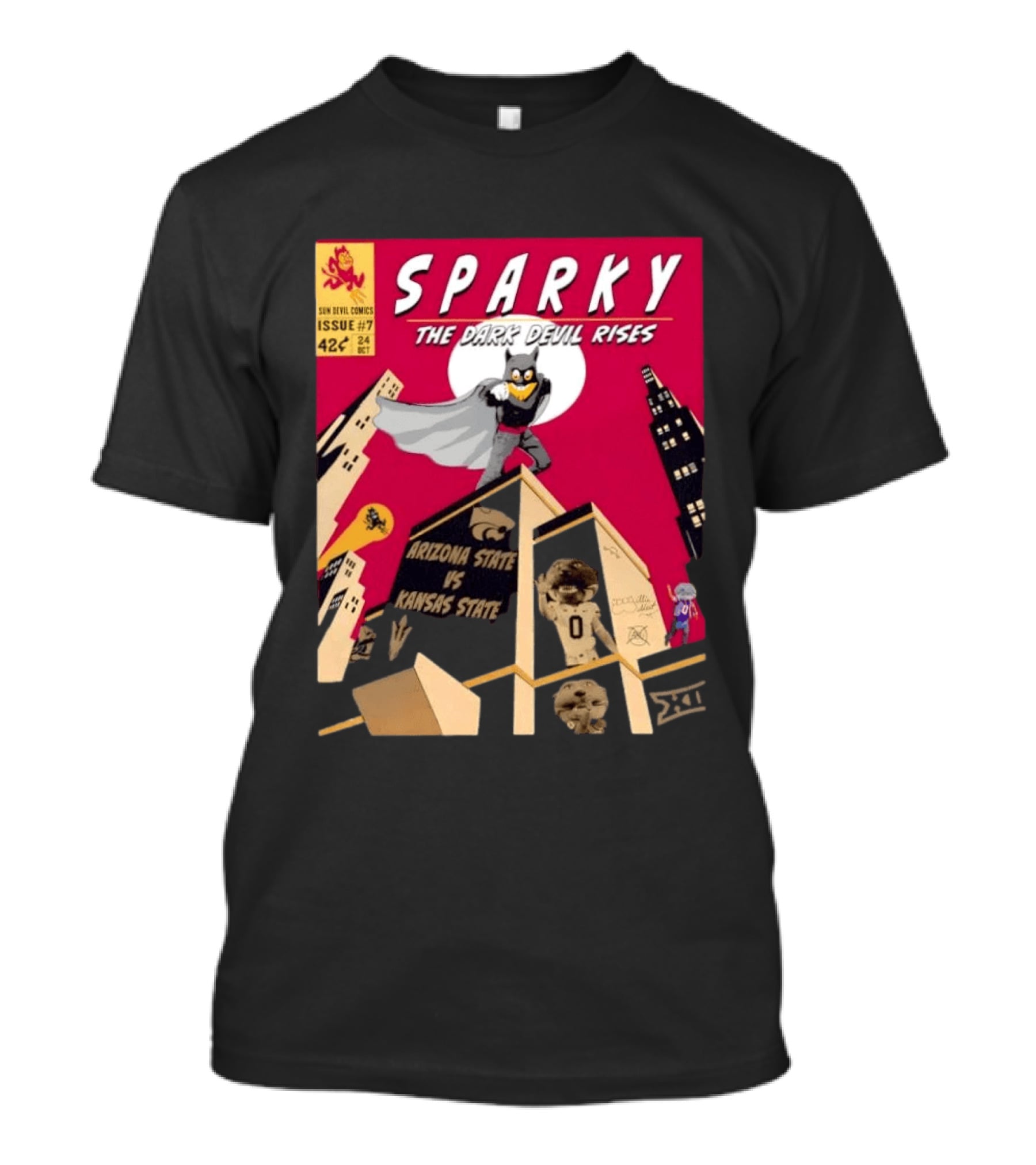 Sparky Sun Devil Comics Issue #7 The Dark Devil Rises Arizona State Vs Kansas State T-Shirt