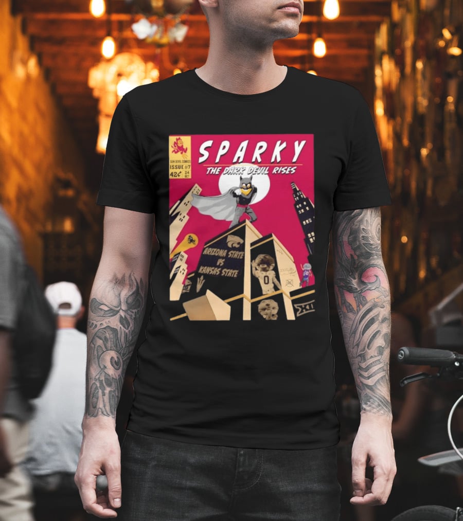 Sparky Sun Devil Comics Issue #7 The Dark Devil Rises Arizona State Vs Kansas State T-Shirt