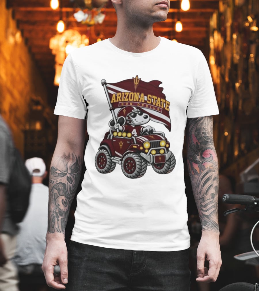 Arizona State Sun Devils NCAA Football Snoopy Offroad Vehicle T-Shirt