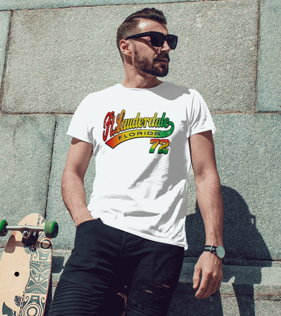 Ft. Lauderdale Florida 72 Vintage Style Retro Font T-Shirt